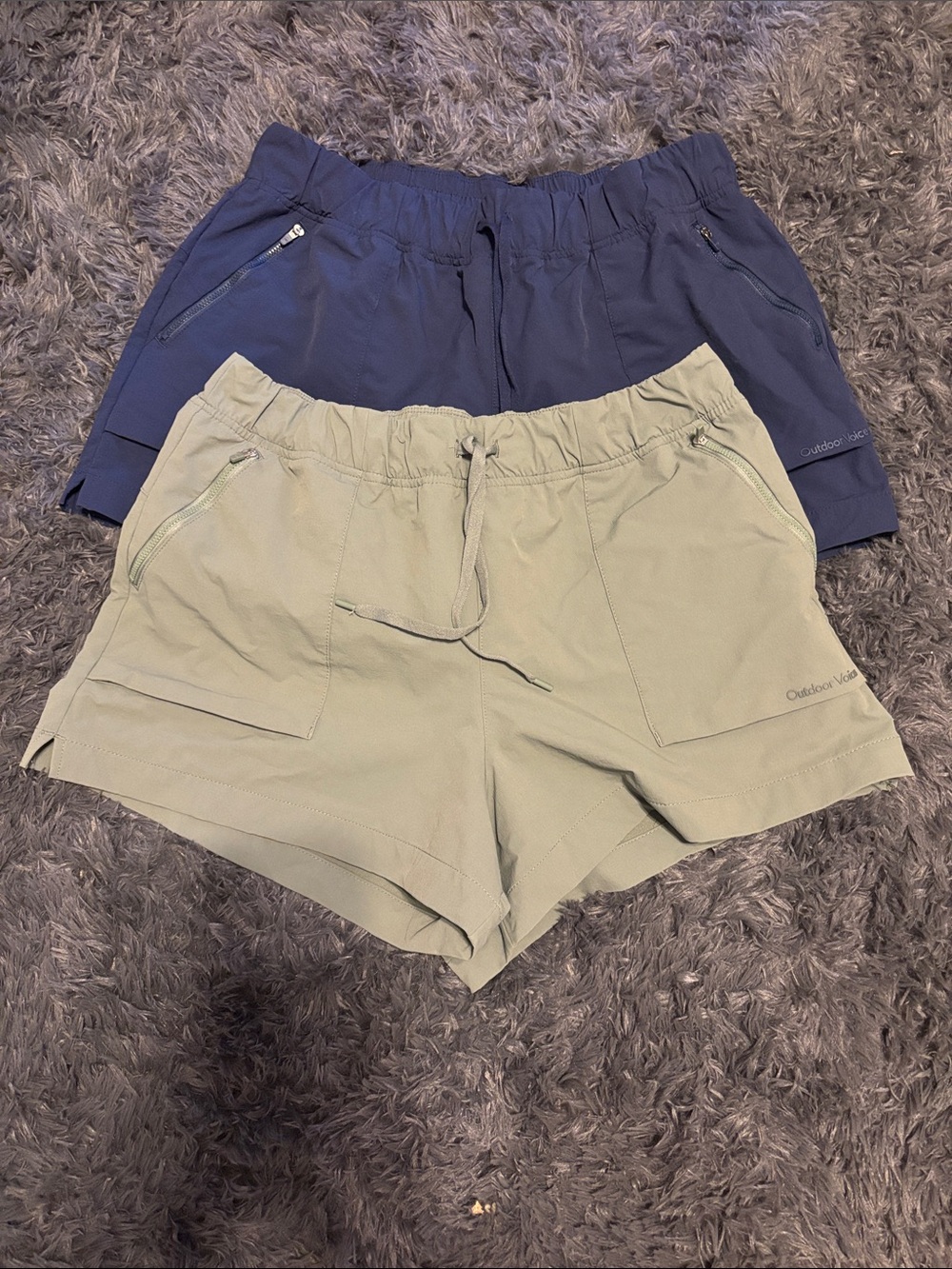 Outdoor Voices Women's Athletic Shorts Duo - Sage Green & Navy